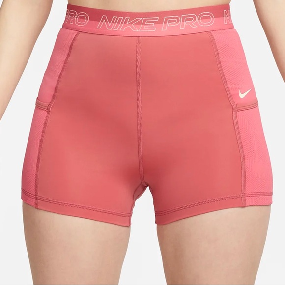 Nike Pro Women's High-Waisted 3" Training Shorts with
Pockets in Red NWOT - Picture 2 of 6